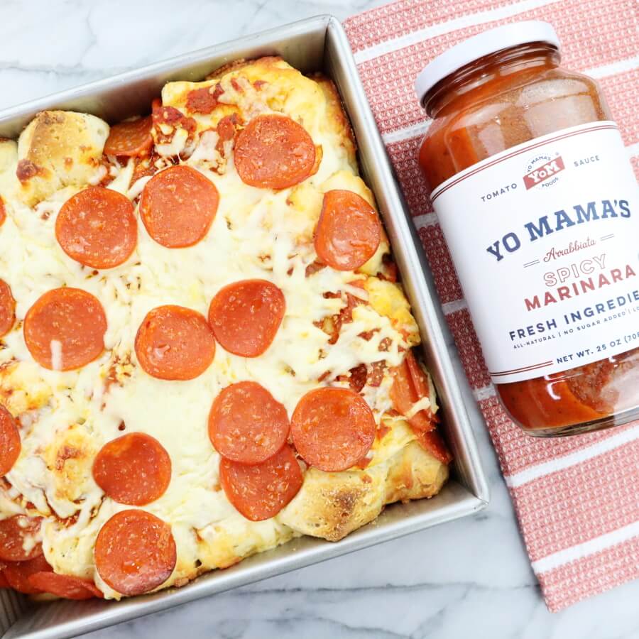 Spicy Marinara Pull Apart Bread – Yo Mama's Foods