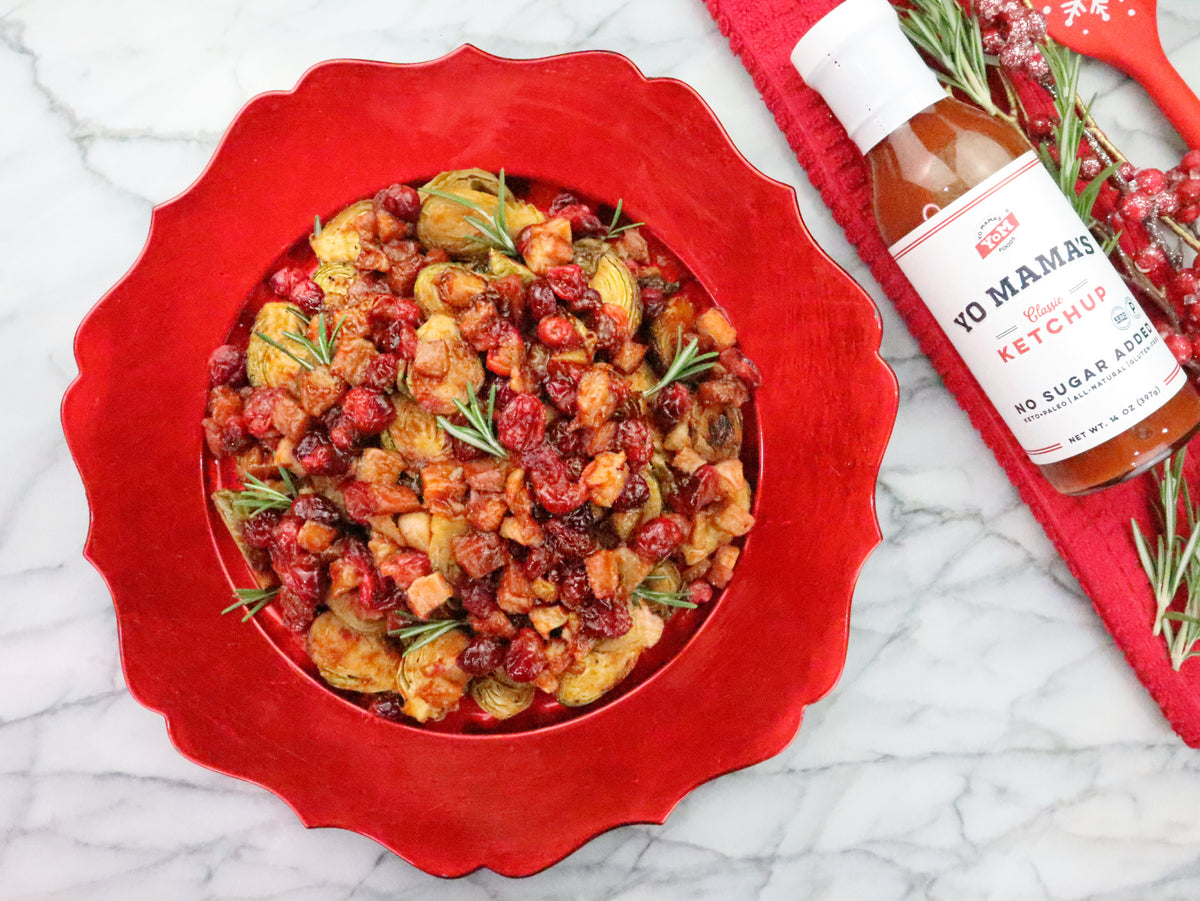 Festive Cranberry Brussel Sprouts &ndash; Yo Mama's Foods
