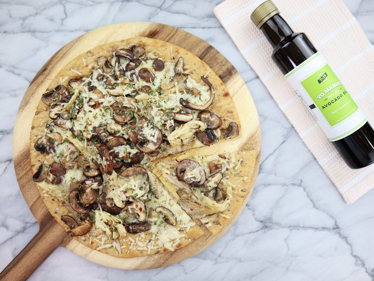 Mushroom Avocado Oil Flatbread &ndash; Yo Mama's Foods