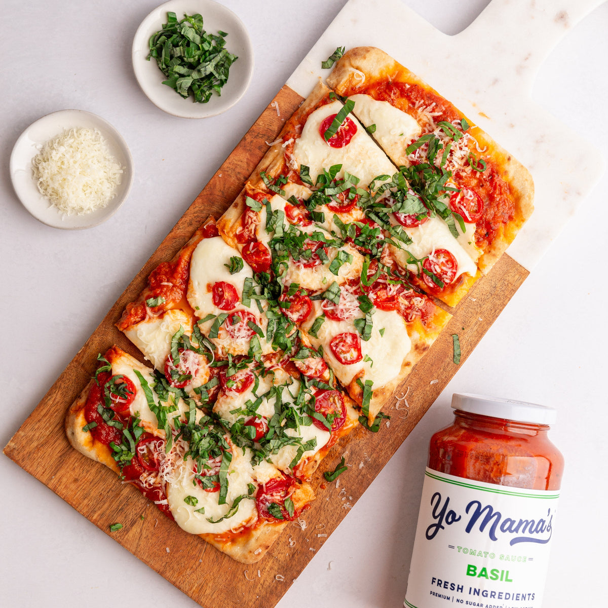 Caprese Flatbread &ndash; Yo Mama's Foods