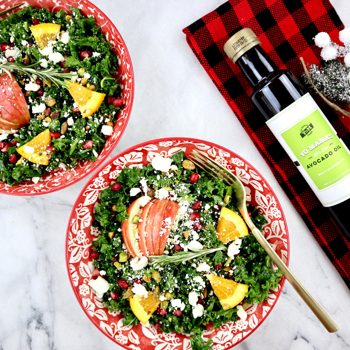 Festive Kale Salad &ndash; Yo Mama's Foods