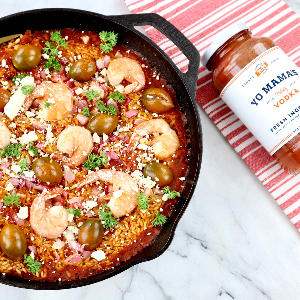Skillet Shrimp Orzo &ndash; Yo Mama's Foods