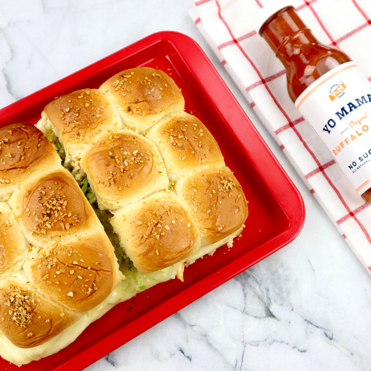 Buffalo Chicken Sliders &ndash; Yo Mama's Foods