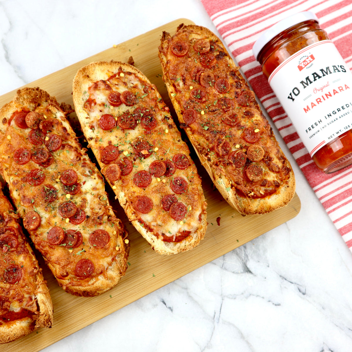 French Bread Pizza – Yo Mama's Foods