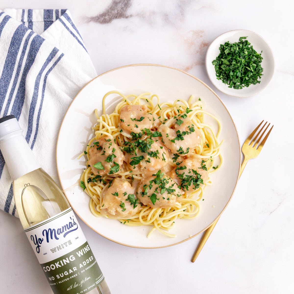 Shrimp Francese White Wine – Yo Mama's Foods
