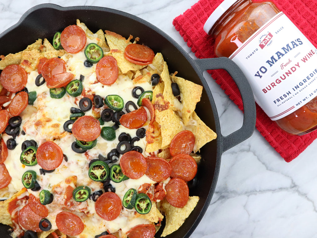 Burgundy Pizza Nachos